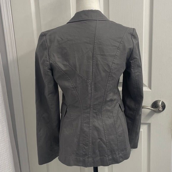 Women’s Mexx Cotton Blend Blazer 2 Pockets Fitted Grey Sz 38 - Picture 5 of 12
